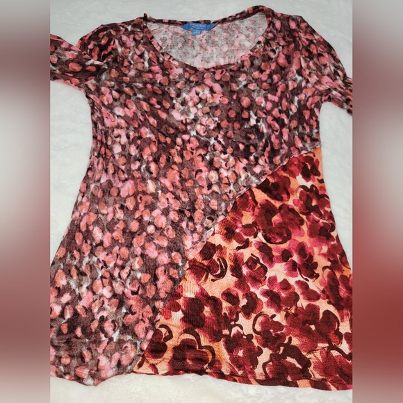 Simply Vera Vera Wang Pink and Brown Abstract Dress - Picture 5 of 8